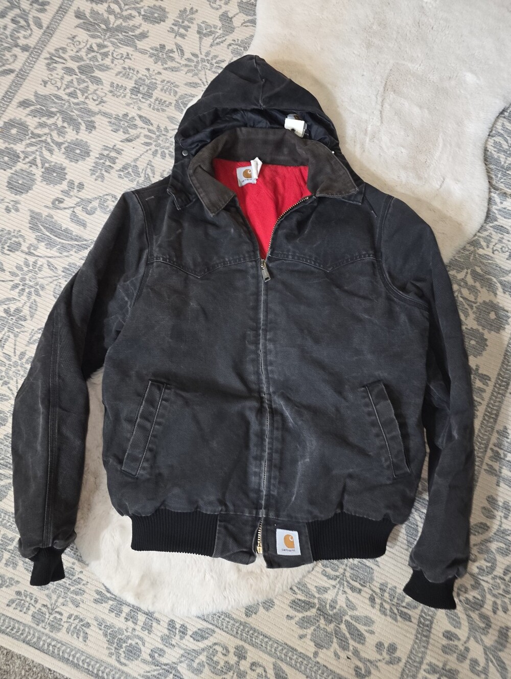 Carhartt Vintage Santa Fe Chore Jacker Mens XL Tall Black Hooded